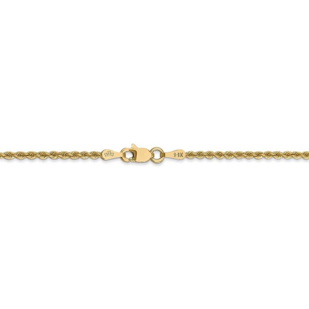 2mm, 14k Yellow Gold, Handmade Solid Rope Chain Necklace, 22 Inch - Picture 4 of 8